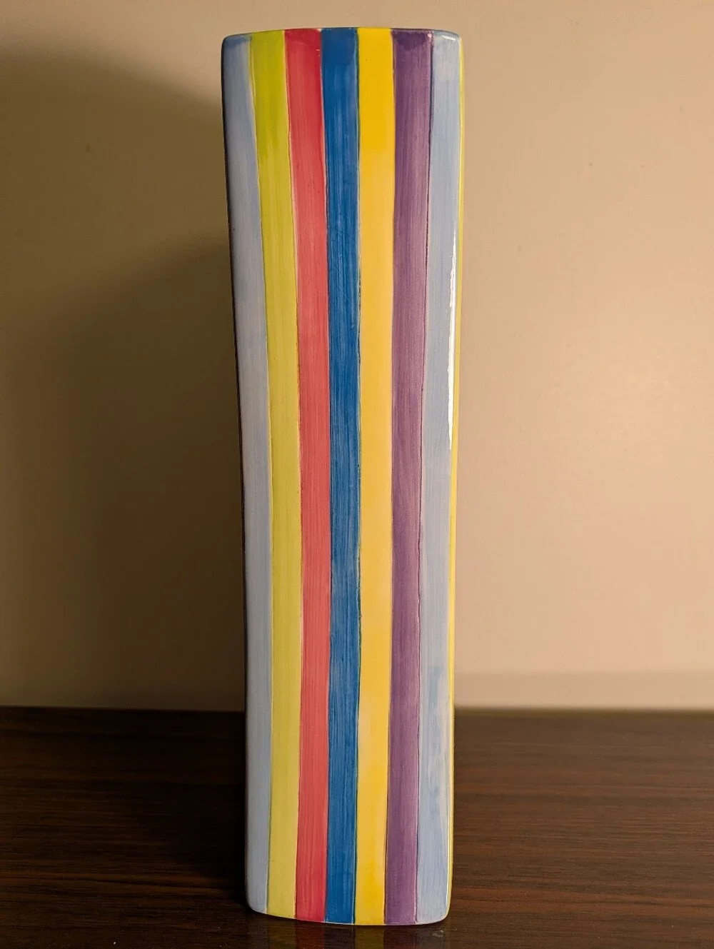 Cabana Stripe Ceramic Vase by Pacific Rim
